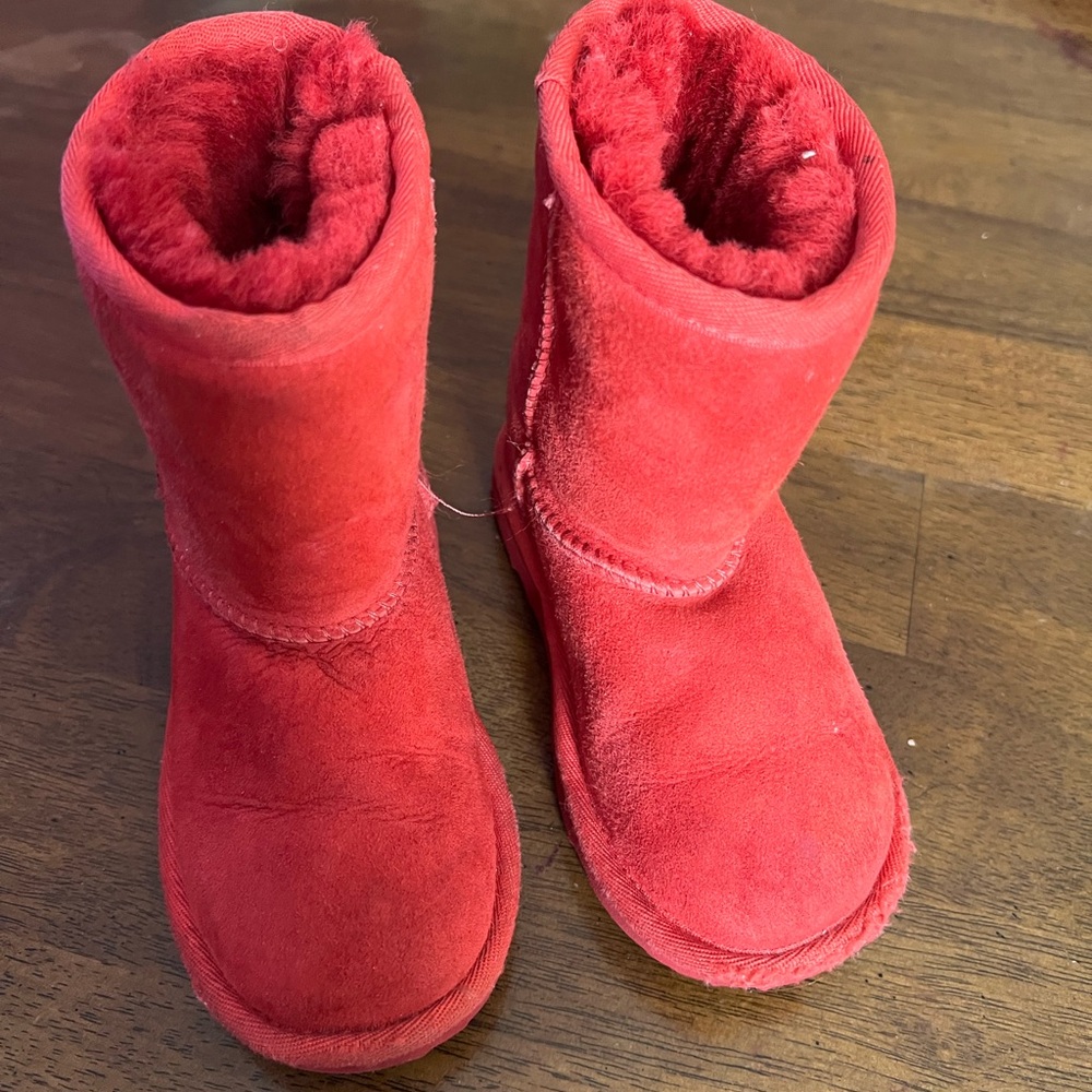 Red little girl boots